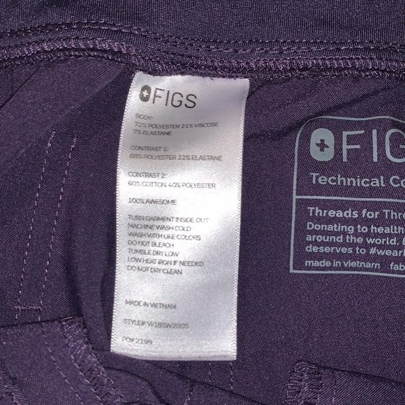 Gently Loved Zamora Style Jogger Scrub Pants Technical Collection by FIGS - Picture 6 of 8